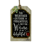 Wooden Plaid Gift Tag Ornament - The Wine Is So Delightful