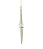 Outer Swirl Icicle Glass Ornaments - Green - Clear Center