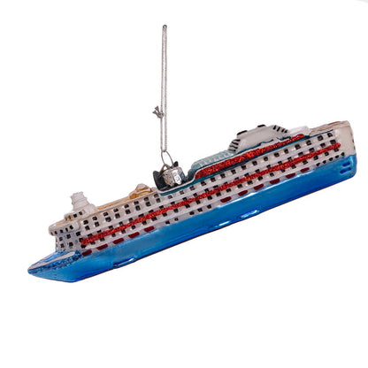 Glass Cruise Ship Ornament