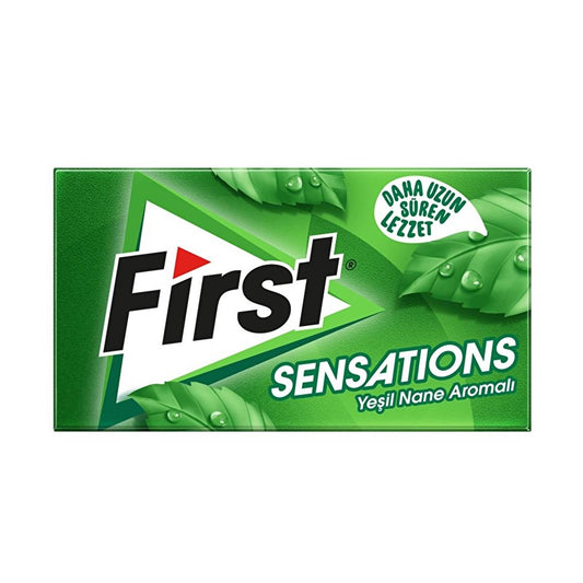 First Sensations Green Mint Flavored Chewing Gum 27g - Refreshing Breath Freshener