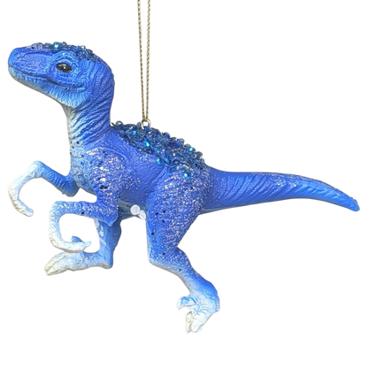 Blue Raptor Dinosaur Ornament