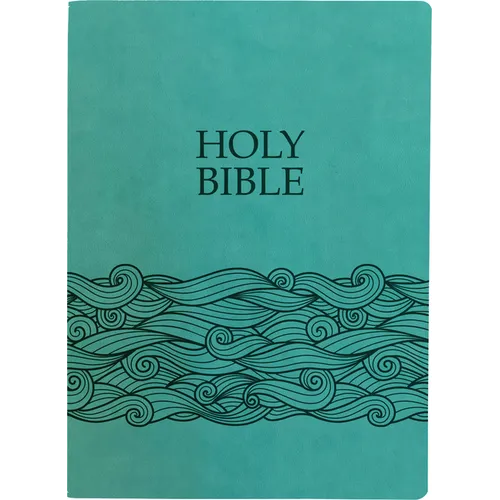 KJV Holy Bible, Wave Design, Large Print, Coastal Blue Ultrasoft: (Red Letter, Teal, 1611 Version) - Imitation Leather