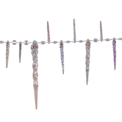 Crystal Clear Twisted Icicle Garland - 9 Foot