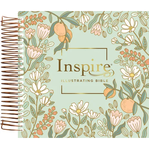 NLT Dayspring Inspire Illustrating Bible, Filament Enabled (Spiral Bound, Mint Floral Garden) - Spiral