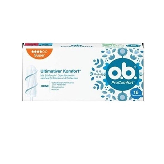 o.b. ProComfort Tampon Super 16-Pack - Reliable Protection for Heavy Flow Days