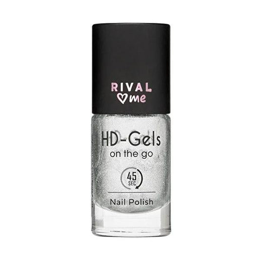 Rival Loves Me Silver Vibes Gel Effect Nail Polish: Quick Dry, High Coverage, One-Coat Metallic Shine