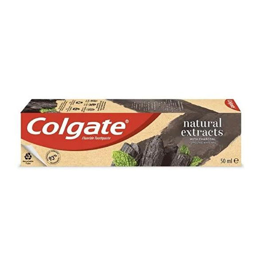Colgate Natural Toothpaste with Activated Charcoal & Natural Extracts - Gluten-free, Sugar-free, Recyclable Packaging