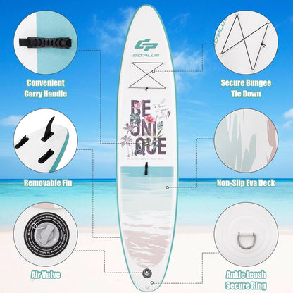 10.5 ft Inflatable Stand Up Paddle Board Surfboard with Aluminum Paddle Pump
