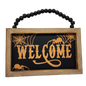 Wooden Hanging 8 Inch Sign - Haunted Welcome