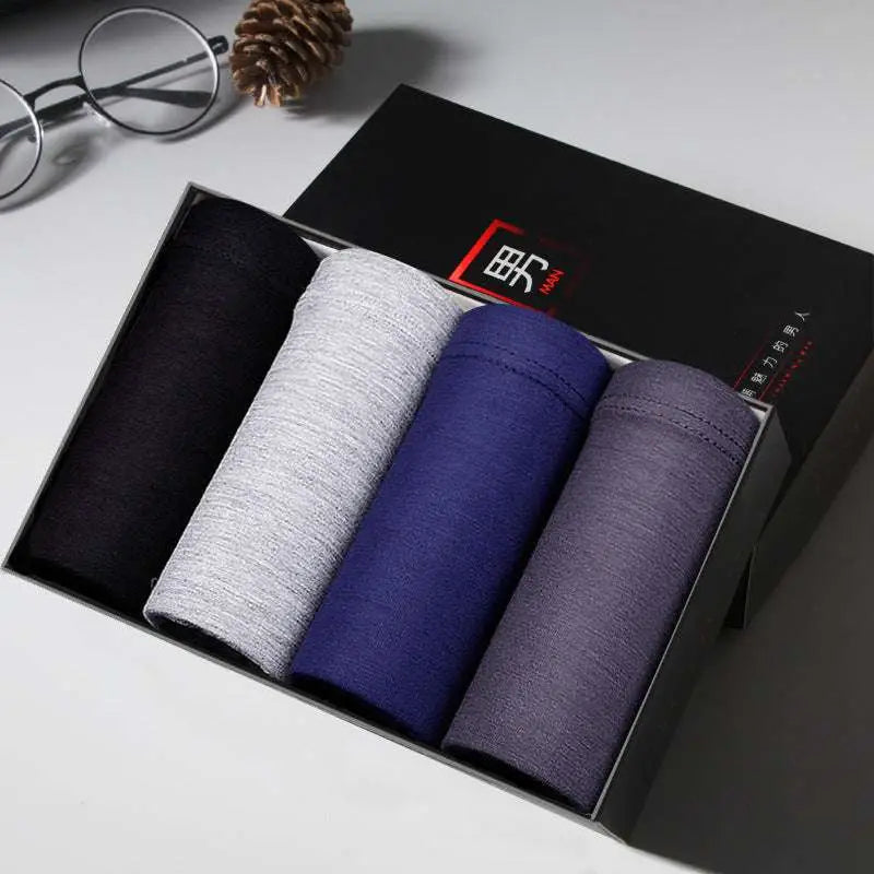Ice Silk Modal Men’s Boxer Briefs 4 Pack