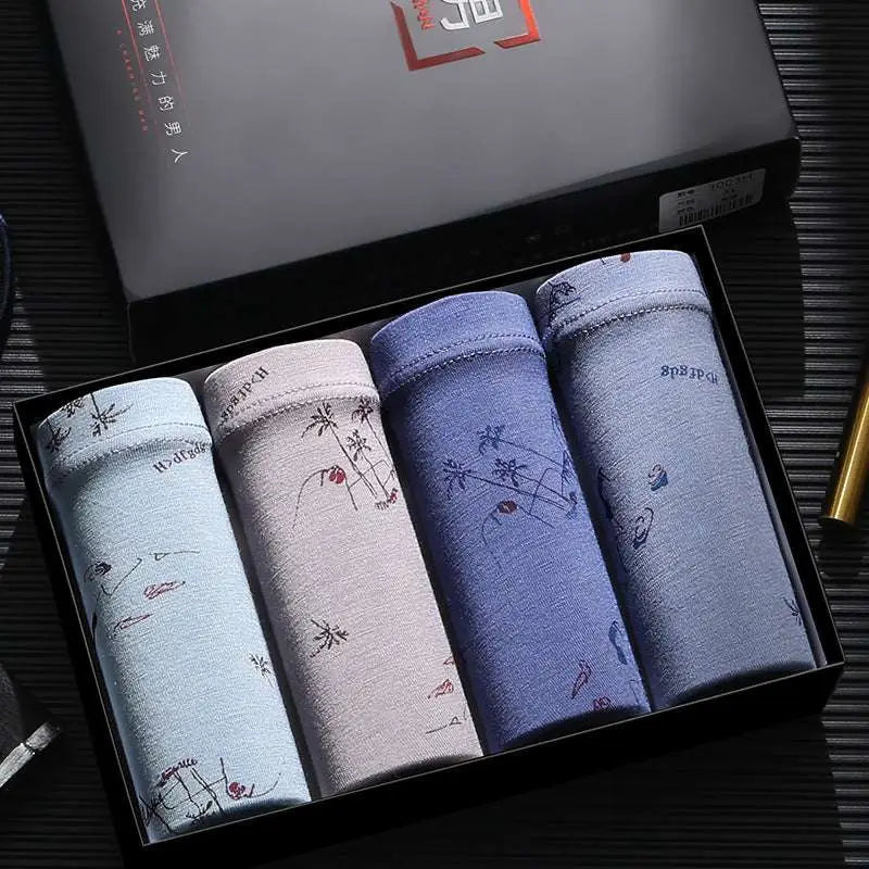 Ice Silk Modal Men’s Boxer Briefs 4 Pack
