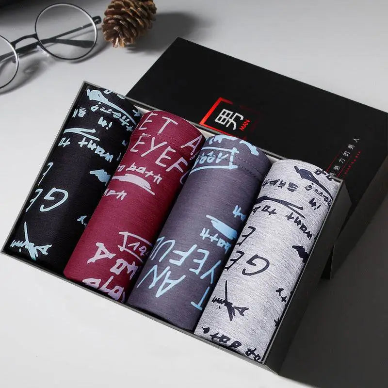 Ice Silk Modal Men’s Boxer Briefs 4 Pack