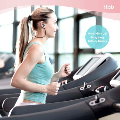 iFab Wireless Neckband Earbuds with Microphone and Control Buttons