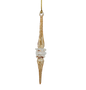 Outer Swirl Icicle Glass Ornaments - Gold - Clear Center