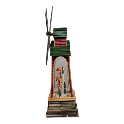 Lighted Windmill Snowglobe - Santa in his Sleigh