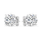 IGI, F/VS1, 4 CT Solitaire Lab-Grown Round Diamond Studs Earring, 950 Platinum
