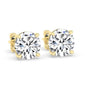IGI,F/VS1 ,2 CT Solitaire Lab-Grown Round Diamond Studs Earring, 18K Yellow Gold