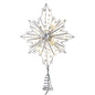 Warm White Fairy LED Silver Star Treetop - 15 Inch