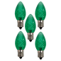 C7 Faceted Led Bulb - 5 Piece - Green