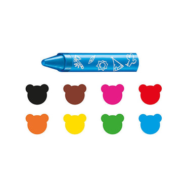 Carioca Finger Paints for Toddlers - 8-Piece Pastel Crayon Set, Washable, Non-Toxic, Easy Grip for Children Aged 2+