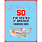50 The States of America Coloring Book: 50 State Maps with Capitals and Symbols like Motto Bird Mammal Flower Insect Butterfly or Fruit Perfect Easy T - Paperback