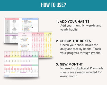 PLR 2026 Habit Tracker Google Sheet: Resell Rights, Floral Design (Digital Download)