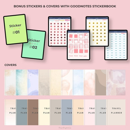 Digital Travel Planner, Travel Journal, Trip Planner, Vacation Planner, Travel Organizer, Holiday Planner, GoodNotes Planner, Packing List