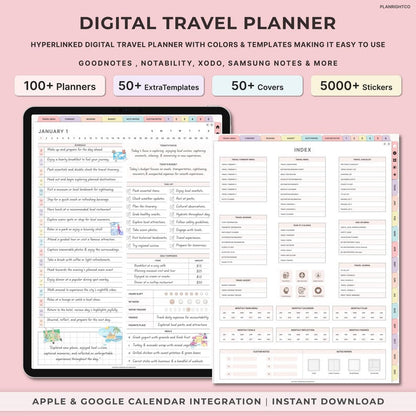 Digital Travel Planner, Travel Journal, Trip Planner, Vacation Planner, Travel Organizer, Holiday Planner, GoodNotes Planner, Packing List