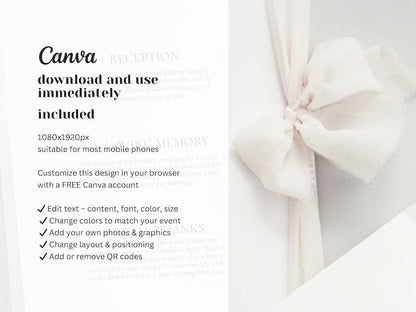 Electronic Wedding Reception Invitation Canva Template, Modern Evite, Digital Wedding Ceremony Reception Invite, Wedding Announcement