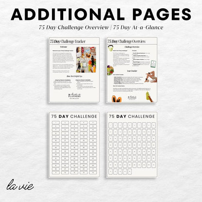 75 Day Challenge Tracker | Digital Planner for Self-Discipline, Fitness & Mental Toughness