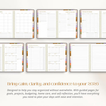 2026 Digital Planner | ADHD-Friendly Hyperlinked GoodNotes Planner | Goal, Budget, Health & Home Organizer | Undated Life Plan