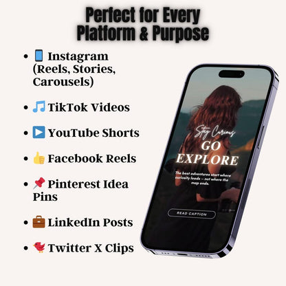 Inspirational Travel Instagram Reels: 70 Canva Templates with Captions (PLR MRR)