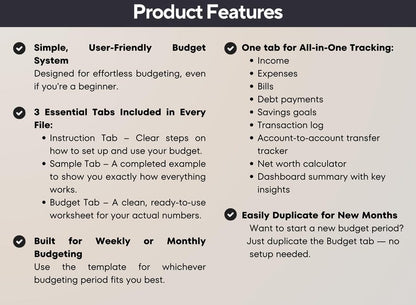 Simple Budget Spreadsheet PLR Template: Google Sheets & Excel | Income Expense Bill | Editable Finance tracker