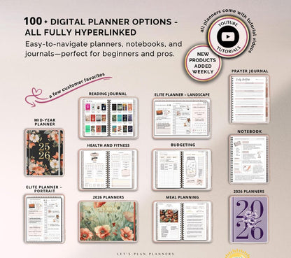 SHOP BUNDLE 2026 Digital Planner GoodNotes iPad Template Android Notability Journal Stickers Printables & Inserts
