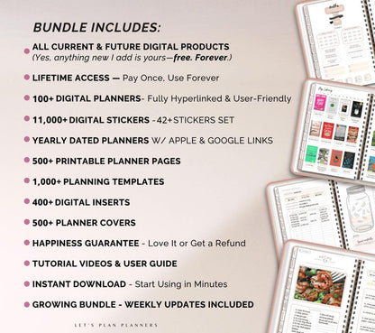 SHOP BUNDLE 2026 Digital Planner GoodNotes iPad Template Android Notability Journal Stickers Printables & Inserts