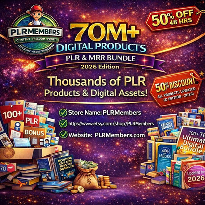 70M+ PLR MRR Digital Products Bundle | Resell Rights, Canva Templates (Instant Download)