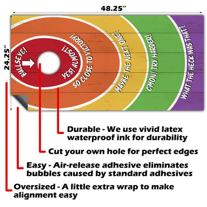 Challenge Circles - Cornhole Board Wrap - Set of 2