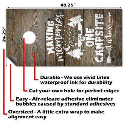 Making Memories at Camp - Cornhole Board Wrap - Set of 2