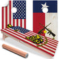 American Flag and Texas - Cornhole Board Wrap - Set of 2