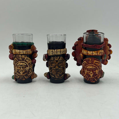 Handmade Mexican Shot Glass | Aztec Warrior Design