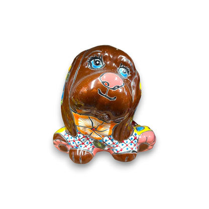 Colorful Talavera Dog Planter | Handmade Mexican Pot