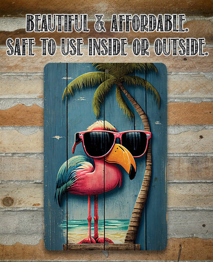Life's a Beach Flamingo - Metal Sign