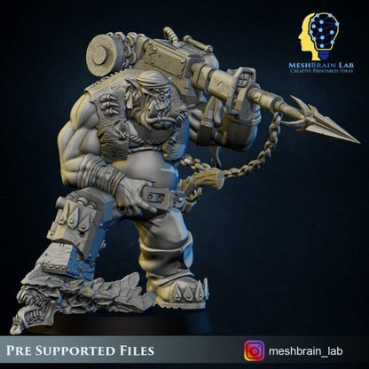 3d Printed Ork Pirate Harpooner by Meshbrain Labs