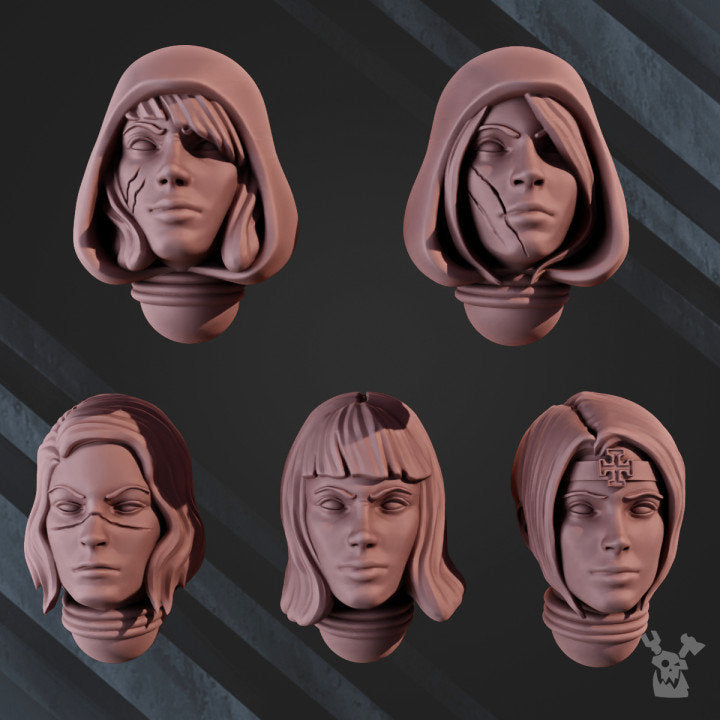 3d Printed War Sisters Great Martyrs Bits - Head Set x10 by DakkaDakka