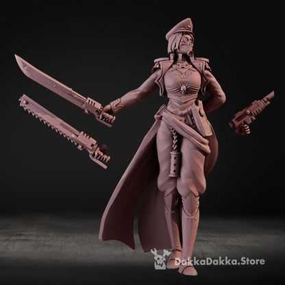 3d Printed Female Commissar by DakkaDakka Miniatures