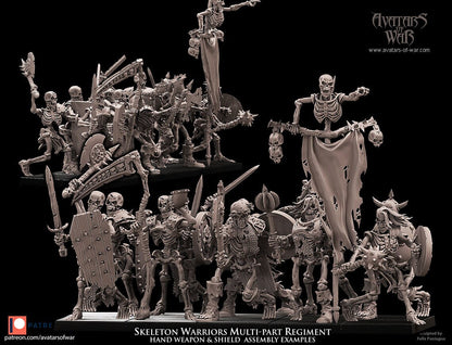 3D printed Skeletal Warriors Regiment by Avatars of War