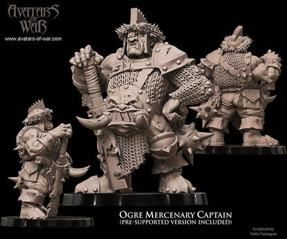 3D printed Ogre Mercenary Captain by Avatars of War