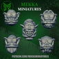 3d Printed Ork Nerd Heads x10 by Mekka Miniatures