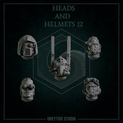 3d Printed Heads and Helmets x10 by Greytide Studio