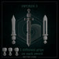 3d Printed Gladius Swords x9 by Greytide Studio